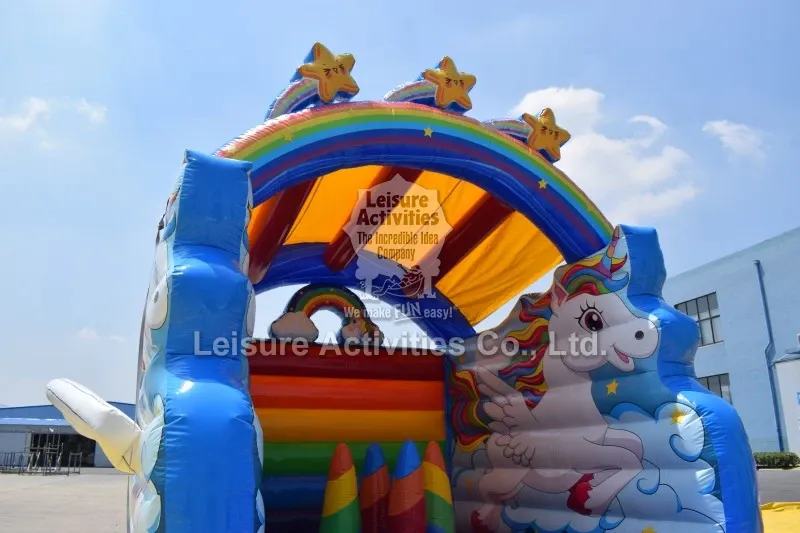 Super Inflatable Bouncy Castles Unicorn Rainbow