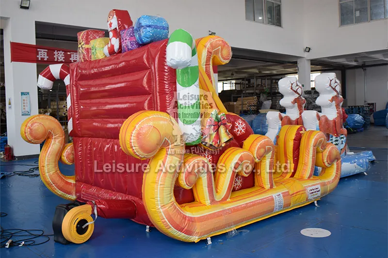 Inflatable Santa Sleigh Selfie With Reindeer